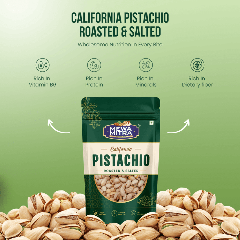MewaMitra California Pistachios 250g | Roasted & Salted Pista view 4