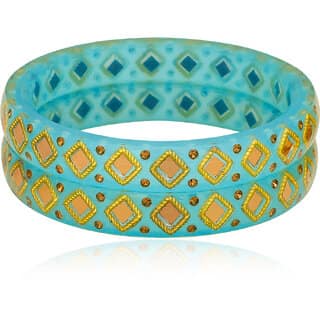 LUV FASHION Blue plastic Designer Bangles view 2