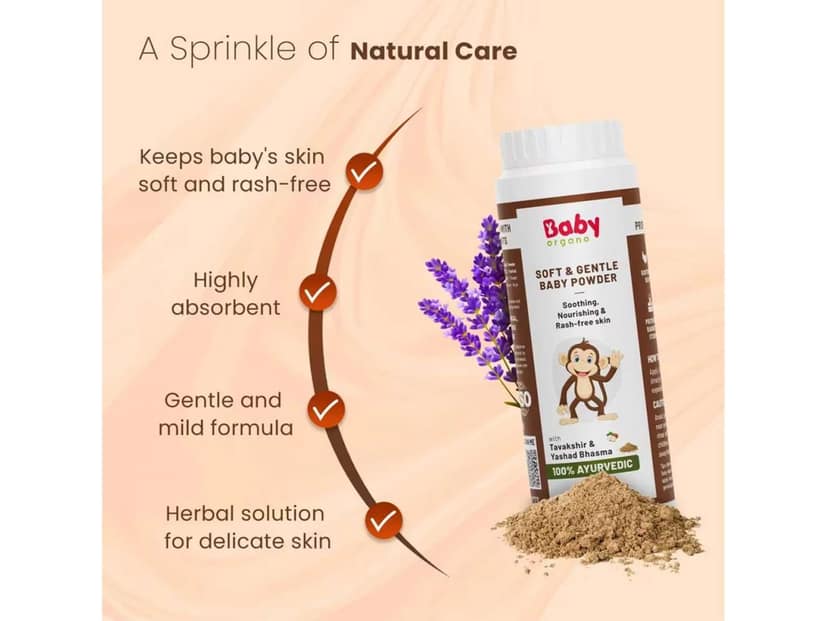 BabyOrgano Soft & Gentle Baby Powder - 100g view 3