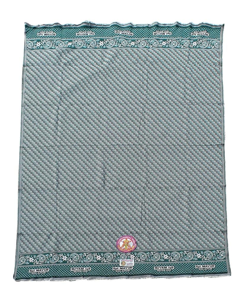 Mandhania Mayur Solapur Chaddar 100% Cotton Dailyuse Single Bed Blanket Pack of 1 Green view 2