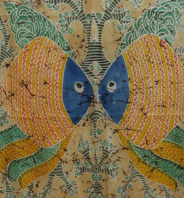 Handcrafted Batik Print Mulberry Silk Saree view 5