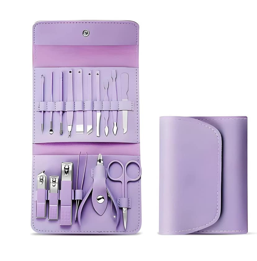 Professional Stainless Steel 16 in 1 Manicure Set Pedicure Kit For Women Men, Stainless Steel Nail Clippers Tools Set For Household, Nail Cutter For Women Nail Scissors Luxury Grooming Kit Cuticle Trimmer & Travel Case (Original Quality)
