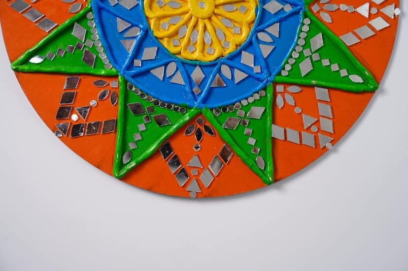 Lippan art, also known as mud and mirror work, which is a traditional mural craft view 2