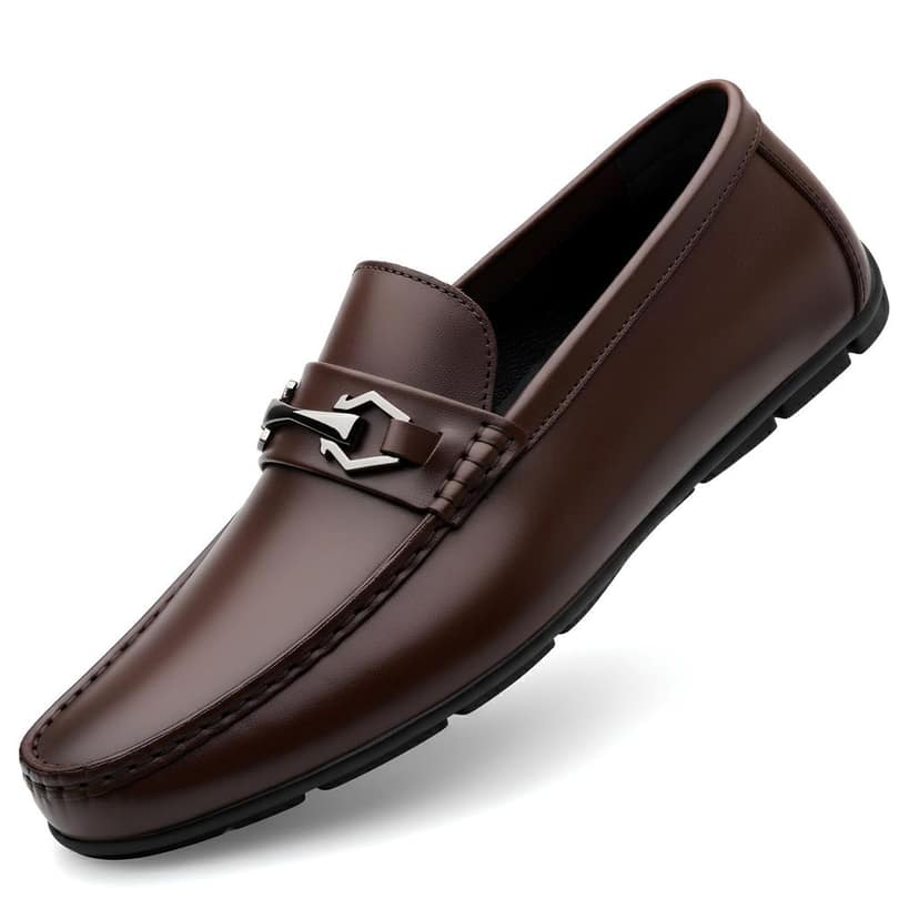 WUGO::Latest Trendy Brown Men’s Casual Loafers | Stylish Brown Casual Slip-On Daily Wear Shoes | Comfortable Brown Driving Shoes for Men & Boys view 2