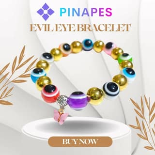 Pinapes Butterfly Beads & Evil Eye Charm Bracelet for Women – Symbol of Protection, Growth & Style