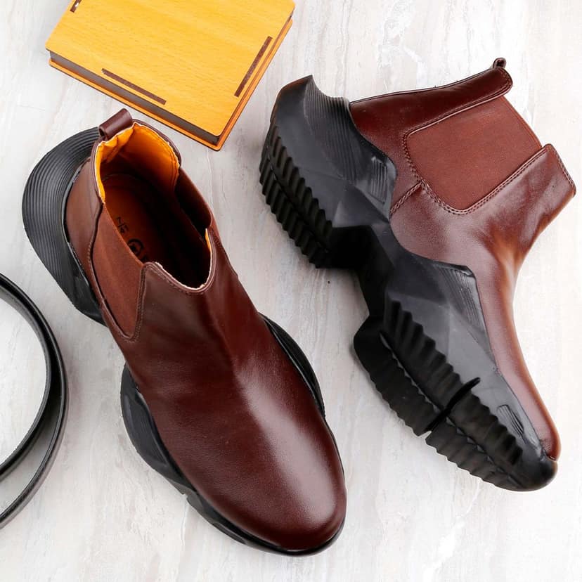 Bxxy's Faux Leather Comfort Wear Premium Chelsea Boots for Men view 3
