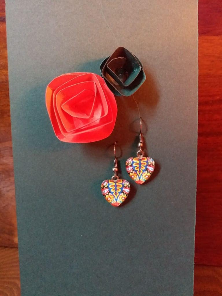 ALOHA HEART GLASS EARRING