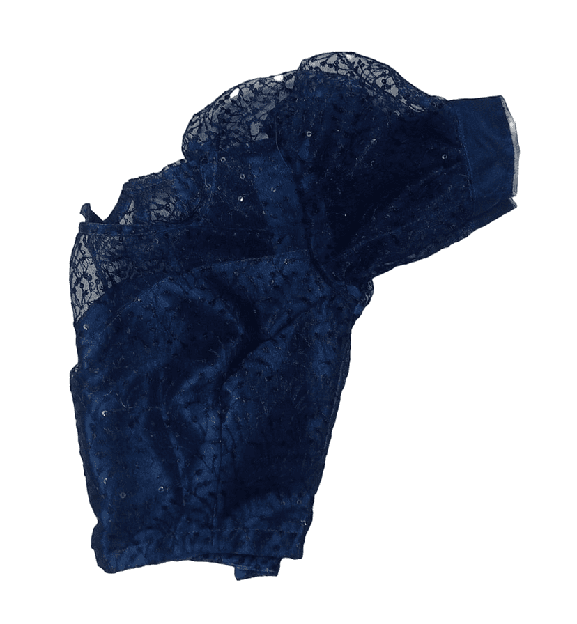 Women's Embroidered Net Blouse with Puff Sleeves view 3