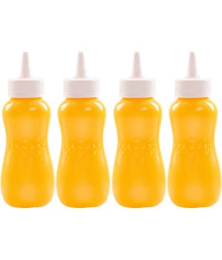 Generic Plastic Squeeze Bottle for Ketchup Honey Sauce Dispenser Bottle 400ml each, Green, (4U)