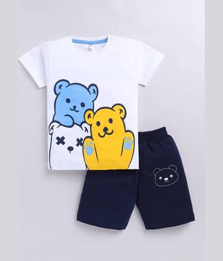 Todd N Teen Pack of 1 Baby Boys Cotton T-Shirt & Shorts ( Yellow )