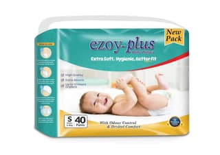 EzoyPlus Baby Diaper Pants Small Size,Soft & Comfortable 4-8kg, 40 Pcs