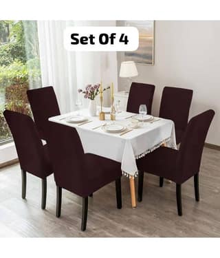 MAHALUXMI COLLECTION 1 Seater Polyester Chair Cover ( Pack of 4 )