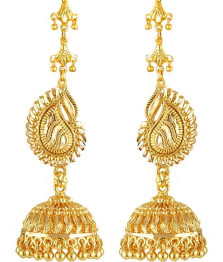 Vighnaharta Traditional Gold Plated Screw back alloy kanchain Jhumki Earring for Women and Girls {VFJ1440ERG}