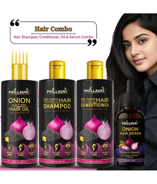 Red Onion & Black Seed Hair Smoothness Combo Shampoo Oil Conditioner Serum Kit