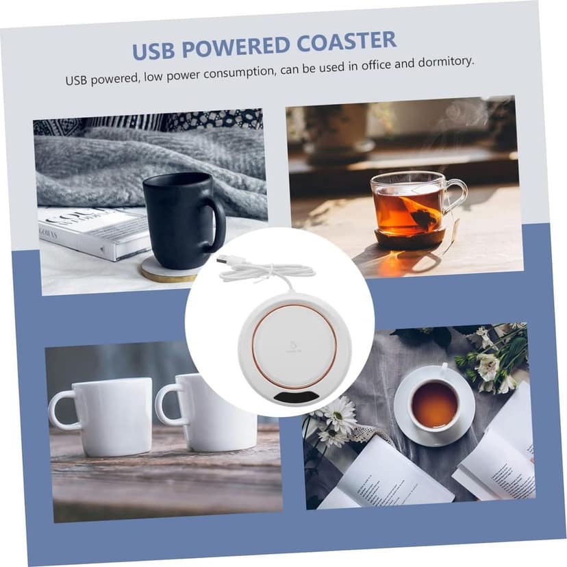 USB Warm Coaster Heated Coffee Mug Portable Office Desk Portable Cup, Heater Coffee Mug Warmer Electric Cup Warmer (1 Pc) view 3
