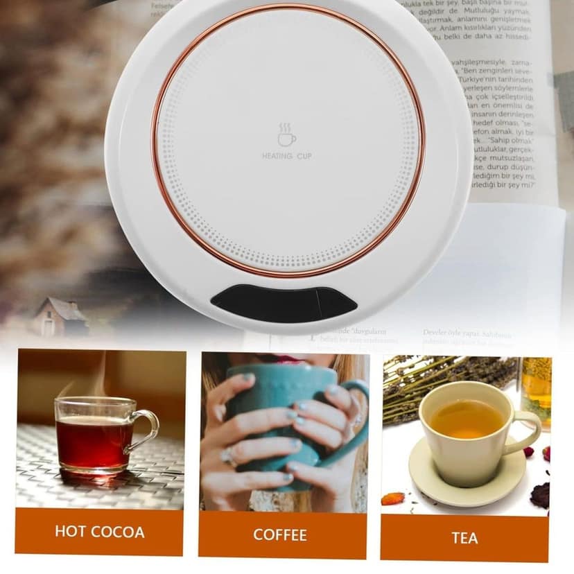 USB Warm Coaster Heated Coffee Mug Portable Office Desk Portable Cup, Heater Coffee Mug Warmer Electric Cup Warmer (1 Pc) view 5