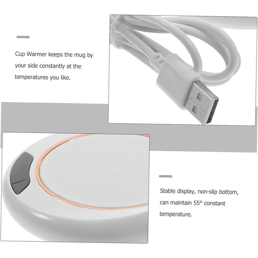 USB Warm Coaster Heated Coffee Mug Portable Office Desk Portable Cup, Heater Coffee Mug Warmer Electric Cup Warmer (1 Pc) view 6