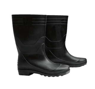 Men's Gum Boot Safety Shoes with Steel Toe Black color (Size-10)