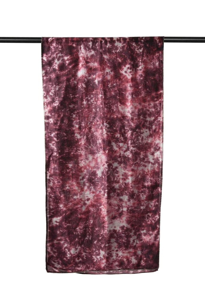 Reshmi Maroon and Grey Marble Tie-Dye Bamboo Silk Stole view 2