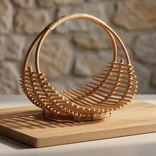 Artisanal Wooden Slatted Fruit Basket
