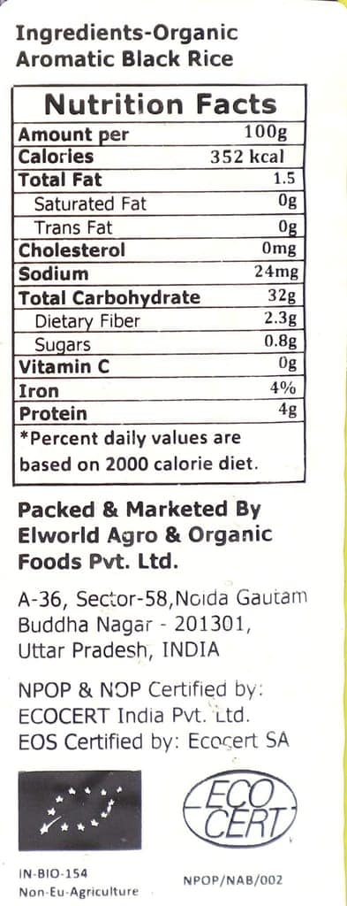 Elworld Agro & Organic Food Products Regular Black Aromatic Rice (500 G) view 4