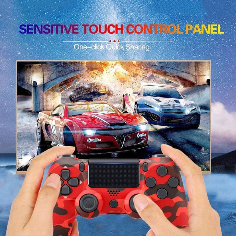 AUSHA Wireless Game Controller for PS4 & PC | Dual Vibration, Audio Jack, Anti-Slip Grip, Rechargeable Battery view 6
