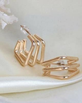 Pinapes Geometric Square Earrings Chic Multilayer Fashion Jewelry for Girls