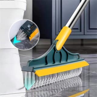 Heavy Duty 2-in-1 Bathroom Cleaning Brush with Built-in Squeegee & 120° Rotating Head – Wall & Floor Scrubber for Tiles, Glass, Corners & Hard-to-Reach Areas – Heavy Duty Bathroom Cleaning Tool & Cleaning Brush (Original Quality)