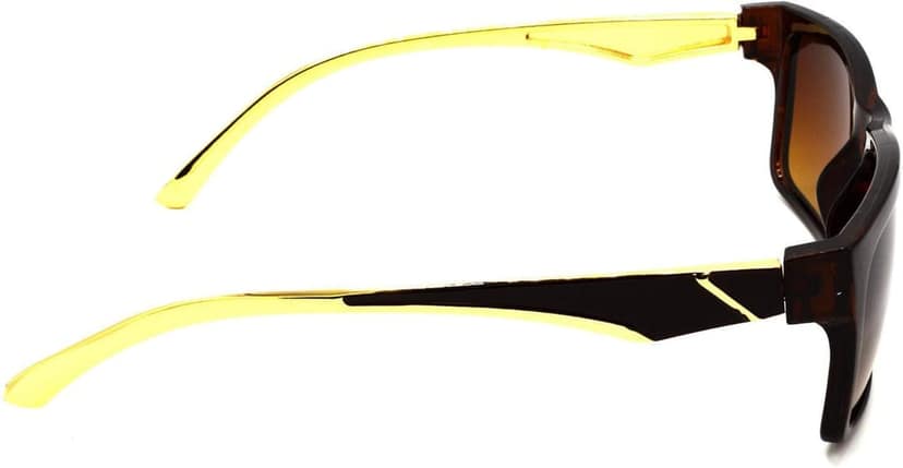 Hrinkar Unisex Rectangular Sunglasses Golden Frame, Brown & Grey Lens (Medium) - Pack of 2 view 4