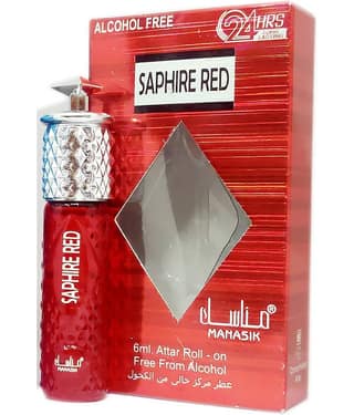MANASIK SAPHIRE RED Concentrated Attar Roll On 6ml .