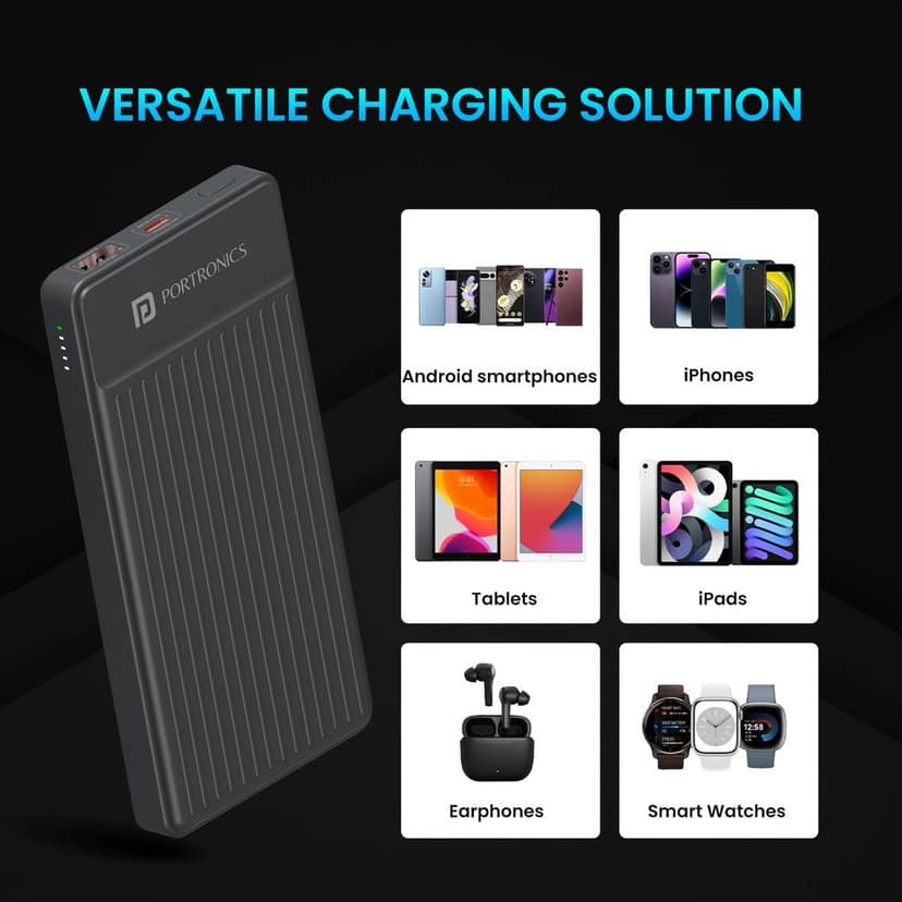 Portronics Luxcell B 10K 10000 mAh power bank view 3