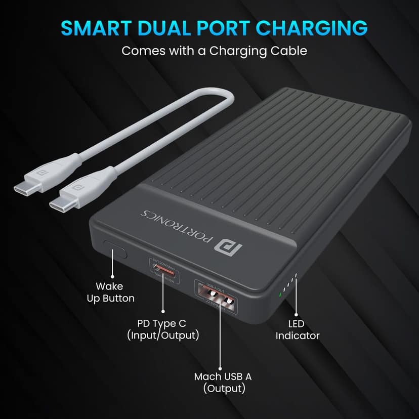 Portronics Luxcell B 10K 10000 mAh power bank view 4