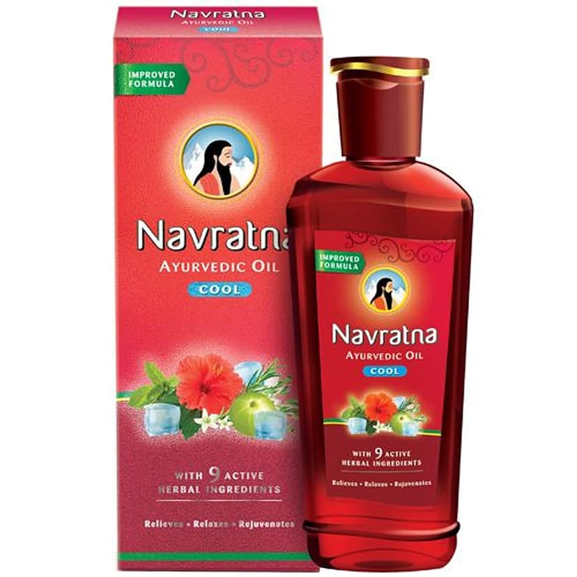 Navratna Ayurvedic Cool Oil - With 9 Active Ingredients, Relieves, Relaxes, Rejuvanates, 300 Ml view 2