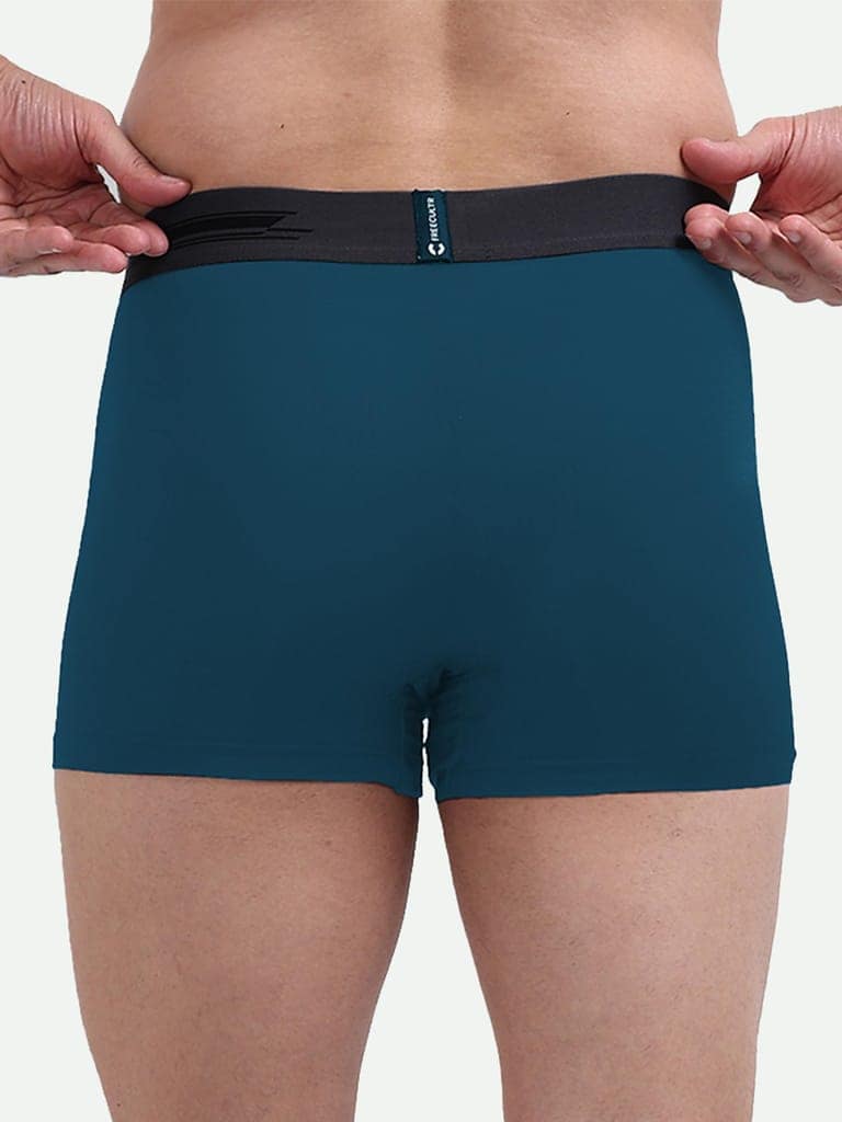 Freecultr Men's Underwear Anti Bacterial Micromodal Airsoft Trunk - Non Itch No Chaffing Sweat Proof - Pack of 2-Pot Black,Midnight Blue view 2