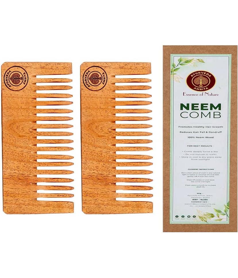 Ayurveda Amrita - Wide Tooth Comb For All Hair Types ( Pack of 2 )
