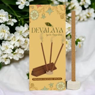 Devalaya Premium Incense Sticks, Bambooless Dhoop Sticks, Agarbatti for Pooja, 100% Charcoal-Free,4-inch Length, 25-Minute Burn Time with Ceramic Strand (Arabian Mogra, Pack of 1 (20 Sticks))