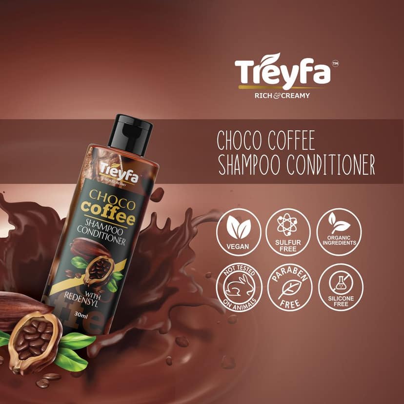 TREYFA Choco Coffee Shampoo Conditioner for Hair Fall Control, hair growth| Man & Women (30ml) view 2