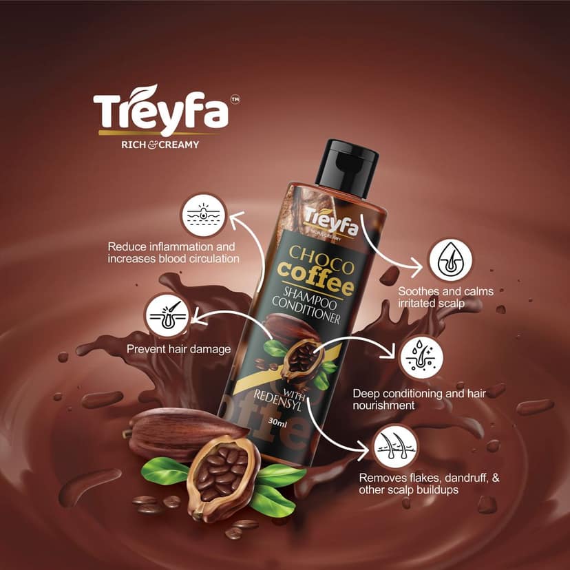 TREYFA Choco Coffee Shampoo Conditioner for Hair Fall Control, hair growth| Man & Women (30ml) view 5