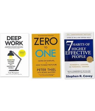 3 Books Combo, Deep Work+zero To One+7 Habits Of Highly Effective People (Paperback, Cal Newport, Peter, Stephen)