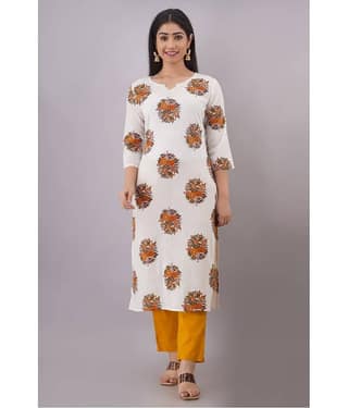 FABRR - White Straight Cotton Women's Stitched Salwar Suit ( Pack of 1 )