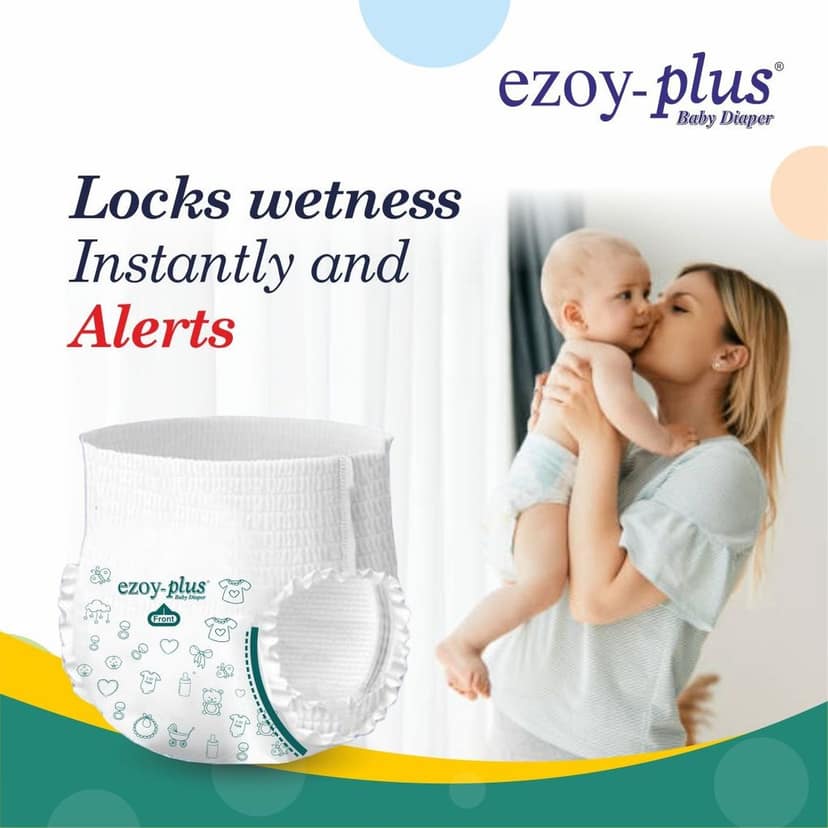 EzoyPlus Baby Diaper XL Size Pants,Soft & Comfortable 12-17 kg, 24 Pcs view 4