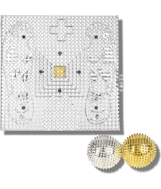 Divya Shri Acupressure Health Care Plate System Plastic Foot Magnetic Pyramid Power Stress Mat or Board with Manual Massager Balls
