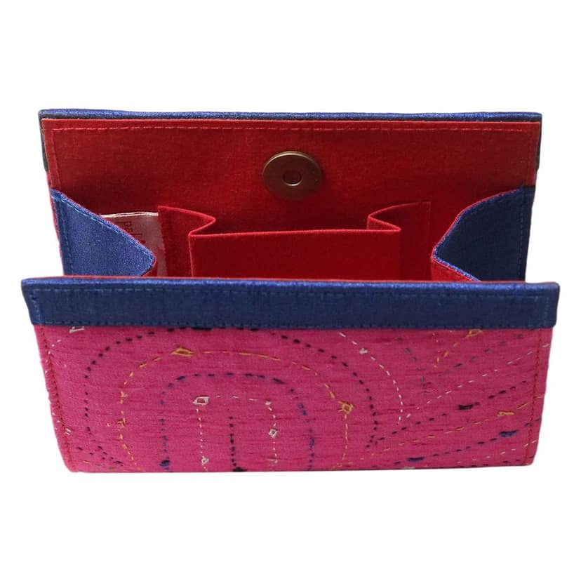 Garvi Gurjari (A Gujarat Govt Enterprise Pink Cotton Clutch Bag view 3