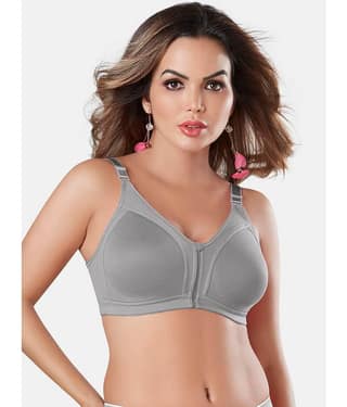 Sonari Cotton Non Padded Women's Minimizer Bra ( Grey Melange ) noodlegrey