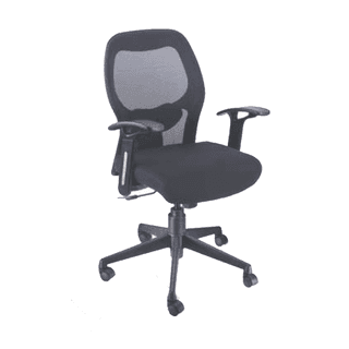 Set with Net - Back In Mesh, Fabric Seat With Adjustable Lumbar, T Shape Fix Arm, Nylon Base & Castor (CS-M04-HB)