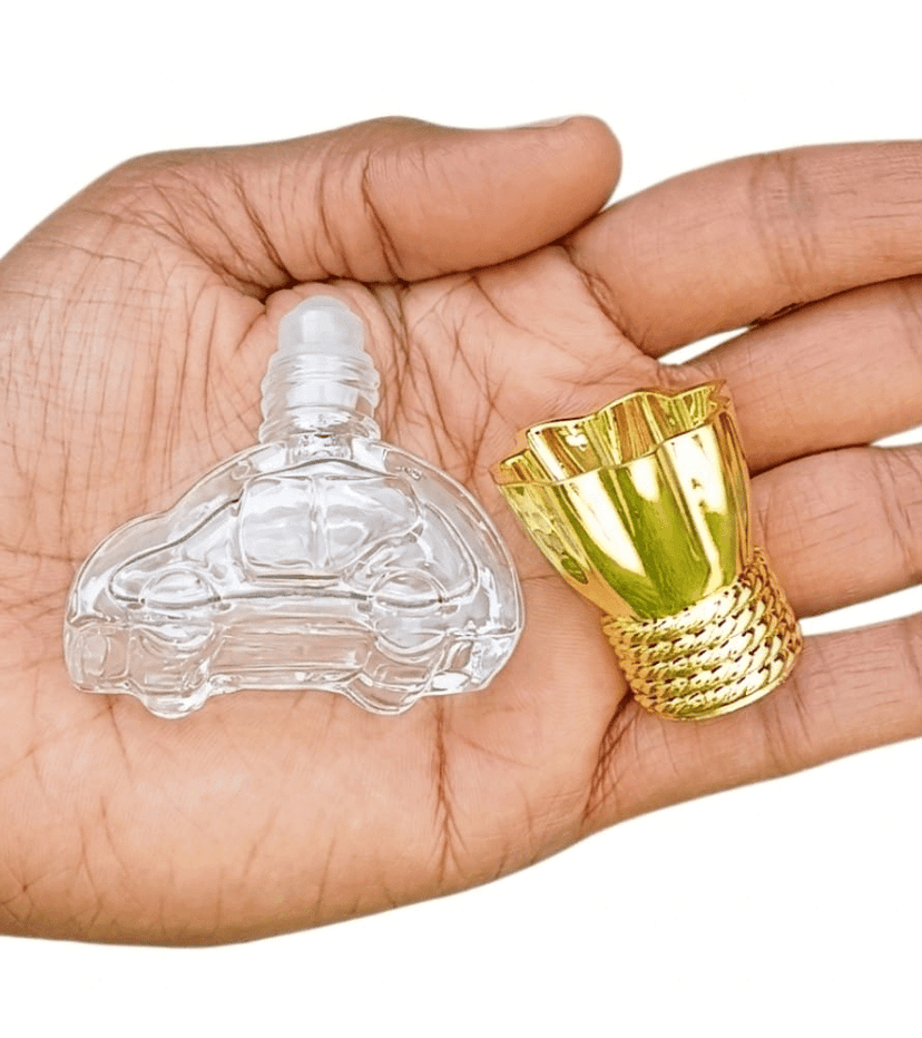 Mii Art Luxury 10ml Golden Fragrance Bottle - Refillable Glass Container for Attar & Essential Oils - Elegant Home Vanity Decor (Pack of 1) view 3
