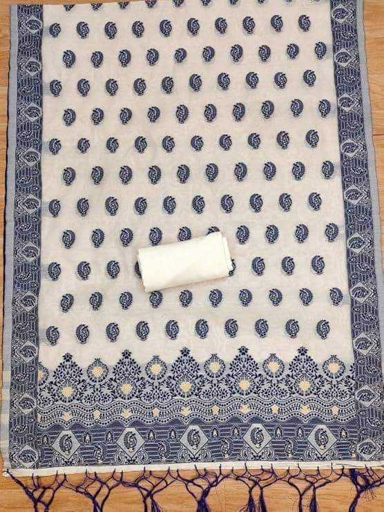 Handloom Banarasi Cotton Unstitched Salwar Suit with Dupatta, 50 Inch Length, Women's Unstitched Salwar Suit Dress Material with Dupatta, Unstitched Salwar Suit Set view 3