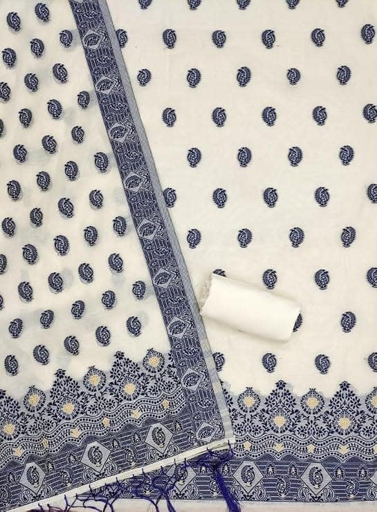 Handloom Banarasi Cotton Unstitched Salwar Suit with Dupatta, 50 Inch Length, Women's Unstitched Salwar Suit Dress Material with Dupatta, Unstitched Salwar Suit Set view 4
