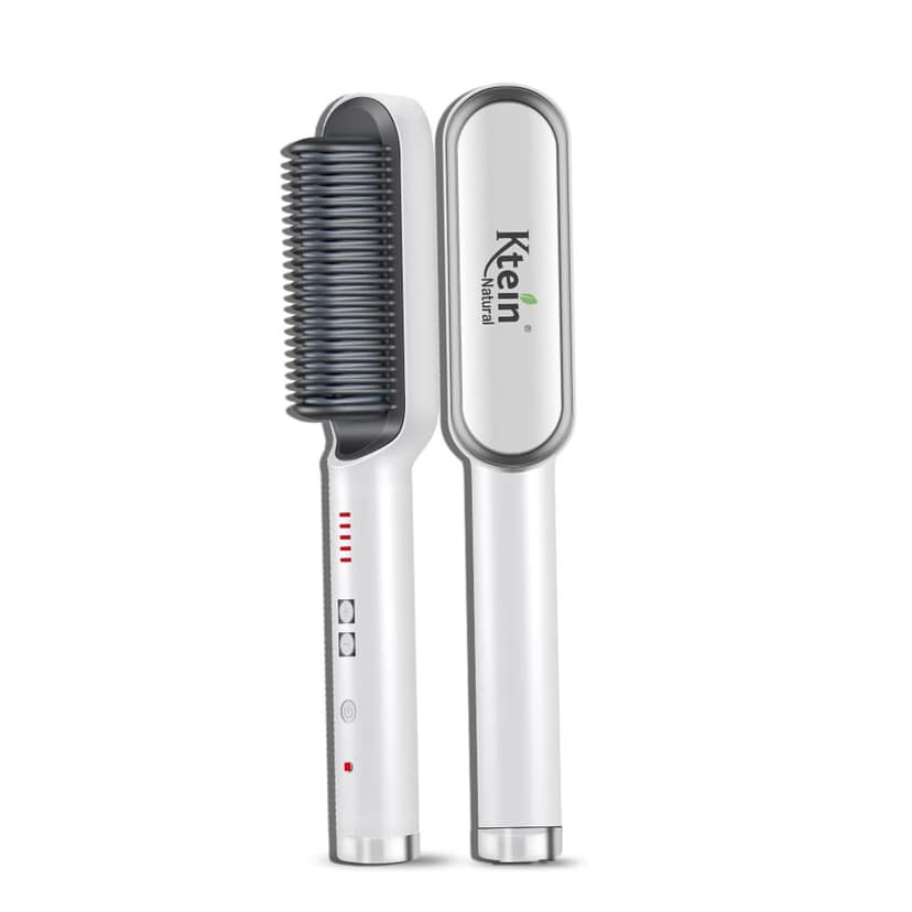 KTEIN Hair Straightener Brush - Anti-Scalding, Fast Heating, Adjustable Temperature, 360° Rotatable Cable, Shock Proof, 220/240V