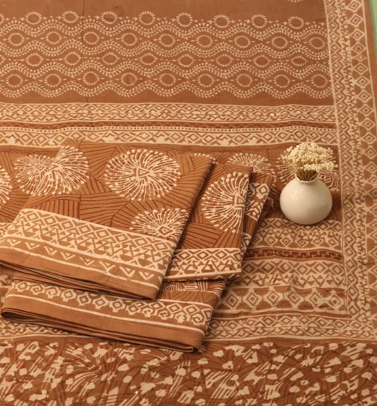 Handcrafted Dabu Print Cotton Dress Material – 3 Piece Set